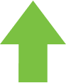 Green arrow pointing up, representing an increase