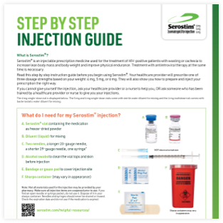 Serostim® Step By Step Injection Guide PDF download: how to inject Serostim®
