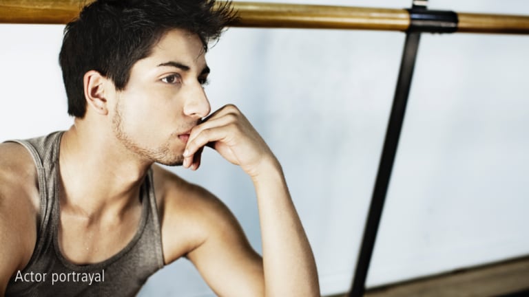 Hispanic male representing hypothetical Serostim® patient, Luis, actor portrayal