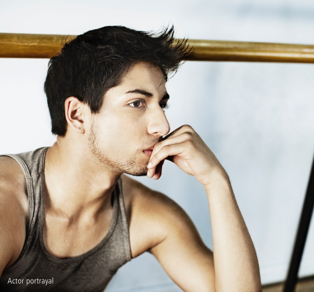 Hispanic male representing hypothetical Serostim® patient, Luis, actor portrayal