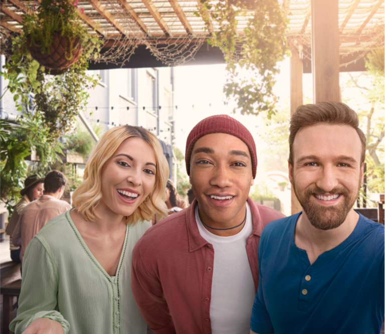 White female, mixed ethnicity male in a hat, white male, not actual Serostim® patients